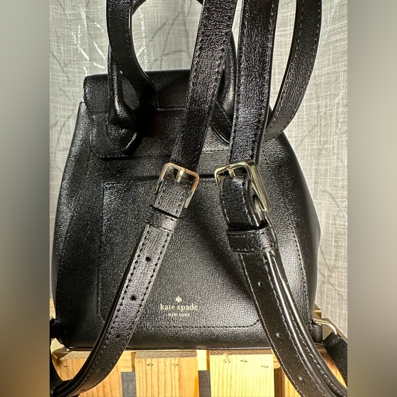 Kate Spade New York Adel Flap Leather Backpack Shoulder Bag, Medium - Black - Picture 7 of 15